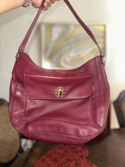 Tory Burch Mercer Slouchy Hobo Shiraz Leather Handbag