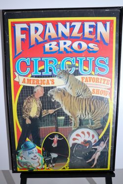 Vintage 1980s Franzen Bros Circus Poster Tiger Trainer Wayne Franzen 22x34