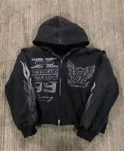 Gothic Y2K Retro Anime Zipper Sweatshirt 