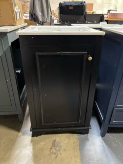New assembled. 20" Bathroom Vanity with Sink, Modern Wood Small Bathroom Vanity Storage Cabinet with Adjustable Shelf for Powder Room, Solid Wood Fram