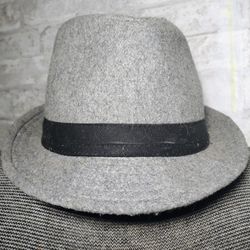 Grey Wool Fedora Hat