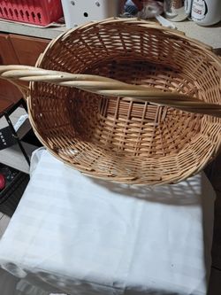 Large Wicker Basket with Handle