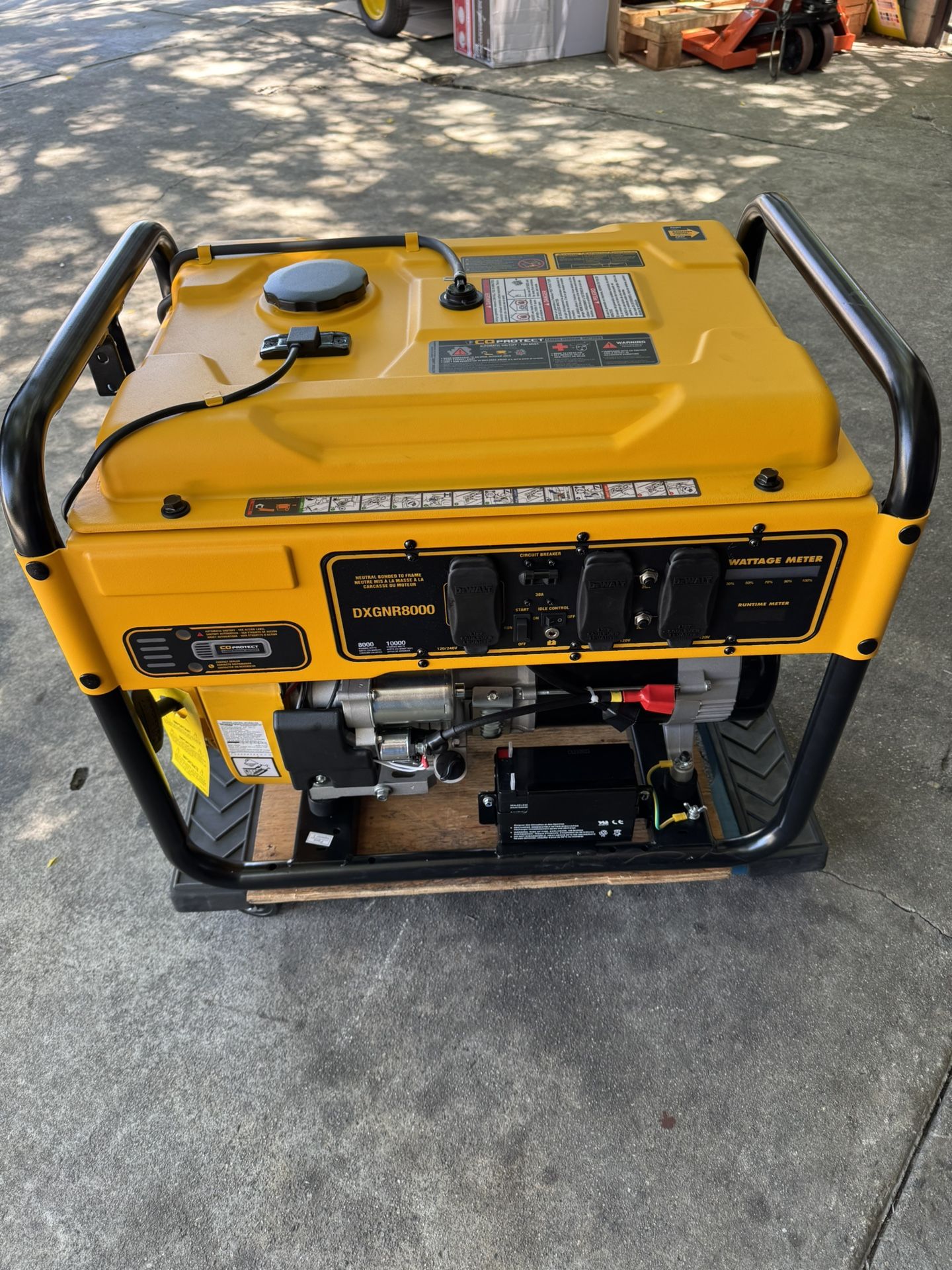 DEWALT 8000-Watt Electric Start Gas-Powered Portable Generator with Idle Control, GFCI Outlets and C