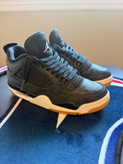 Size 7 Air Jordan 4 Black Laser Gum Sole Sneakers