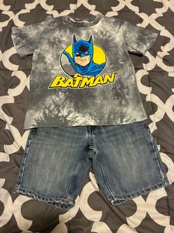 Kids Batman Tee and Denim Shorts Set