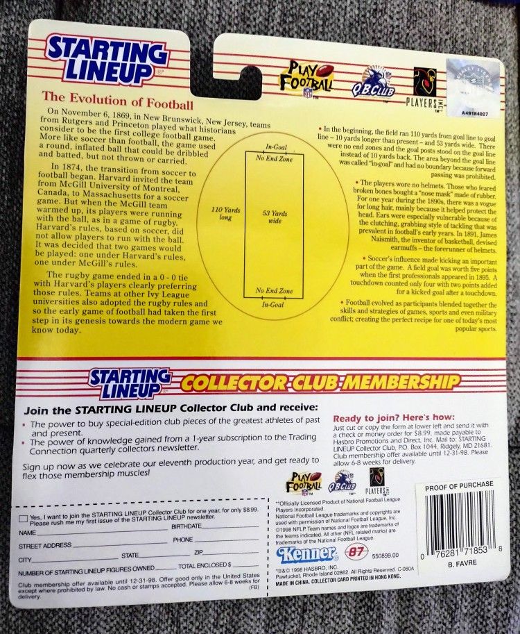 1998 Starting Lineup Brett Favre