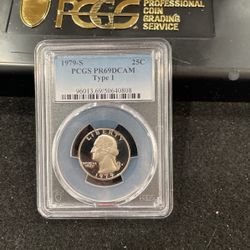 1979 S Gem Proof Type 1 Washington Quarter Graded At PR69 With A Deep Cameo C-18