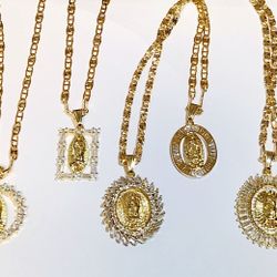 Virgin Mary Gold Plated Necklace