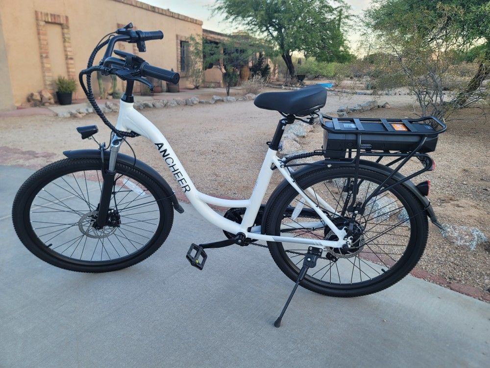 NEW ANCHEER Swan Electric Bike for Adults with 48V 500Wh Removable Battery, 3.5H Fast Charge, UP to 45 Miles, 26" Electric Bicycle-AN5929