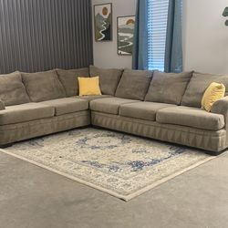 Beige L Shaped Sectional Couch, Delivery Available