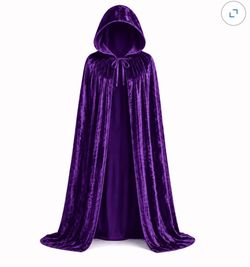 Purple Velvet Hooded Cape Cloak