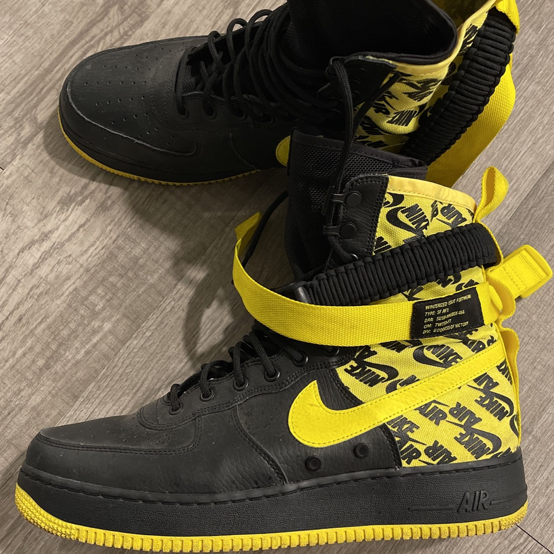 Nike SF Air Force 1 High (Black Dynamic Yellow) Size 13 US