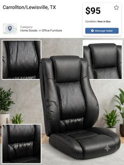Ergonomic Heavy Duty Mid-Back Padded Bonded Leather Padded Adjustable-Height/Tilt Office Chair