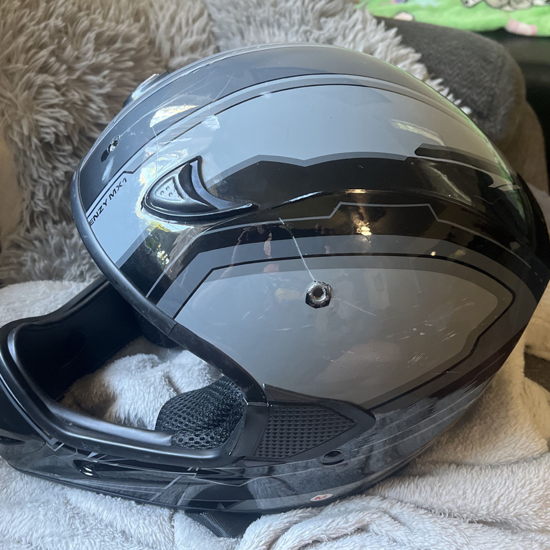 Frenzy MX1 Open Face Motorcycle Helmet 