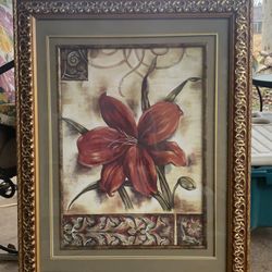 Large Lily Print Artwork  With Frame 