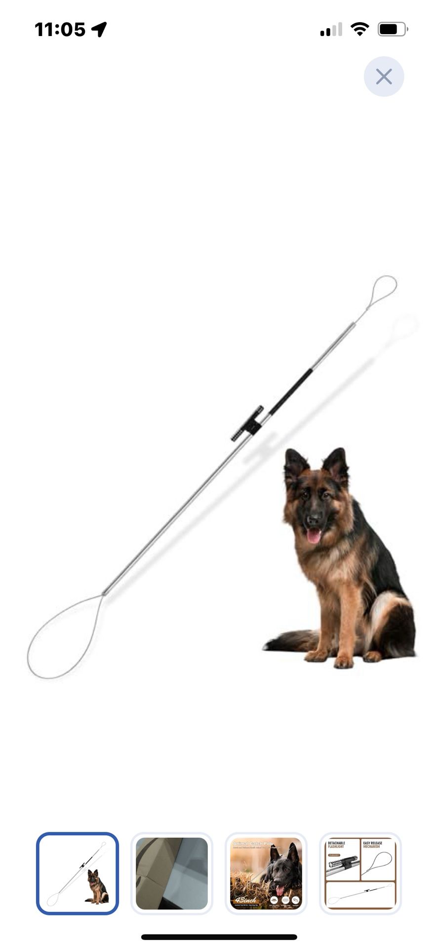 “New”45” Animal Control Pole W/light Noose Catch Holder(Med.//Lg)(feral Cats,raccoons-coyote,hogs Etc.(retail $79)