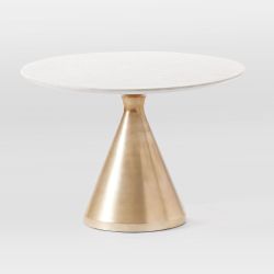 West Elm Silhouette Pedestal Marble Round Dining Table (48")
