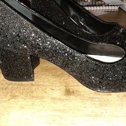 Eloquii Black Glitter Shoes