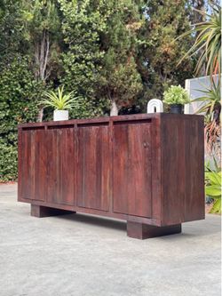 Pottery Barn Madera Solid Acacia Wood Organic Modern Buffet Sideboard TV Stand