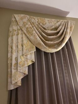 Custom Floral Swag Valance and Curtain Set