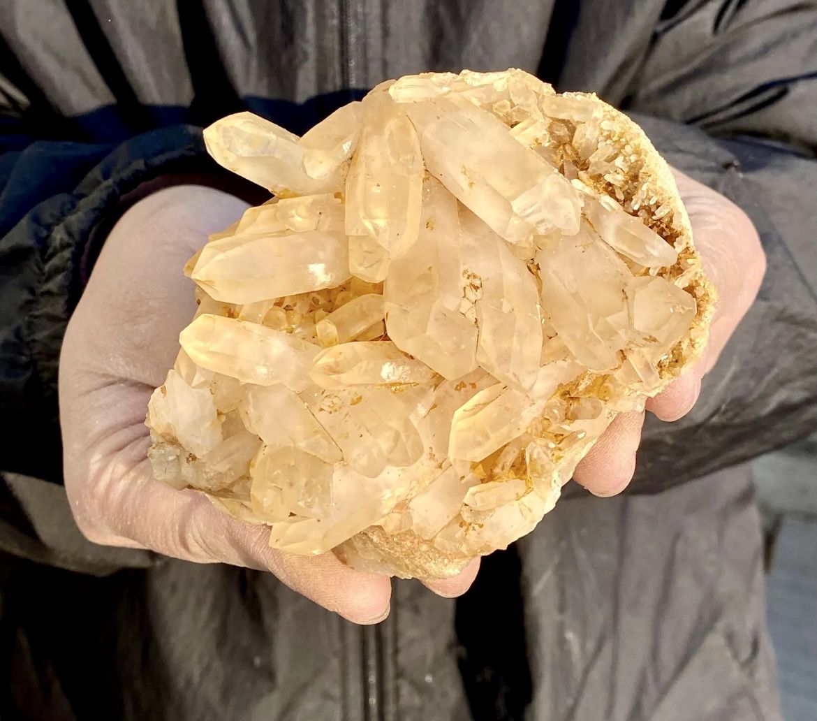 Natural Citrine cluster mineral specimen quartz crystal healing large