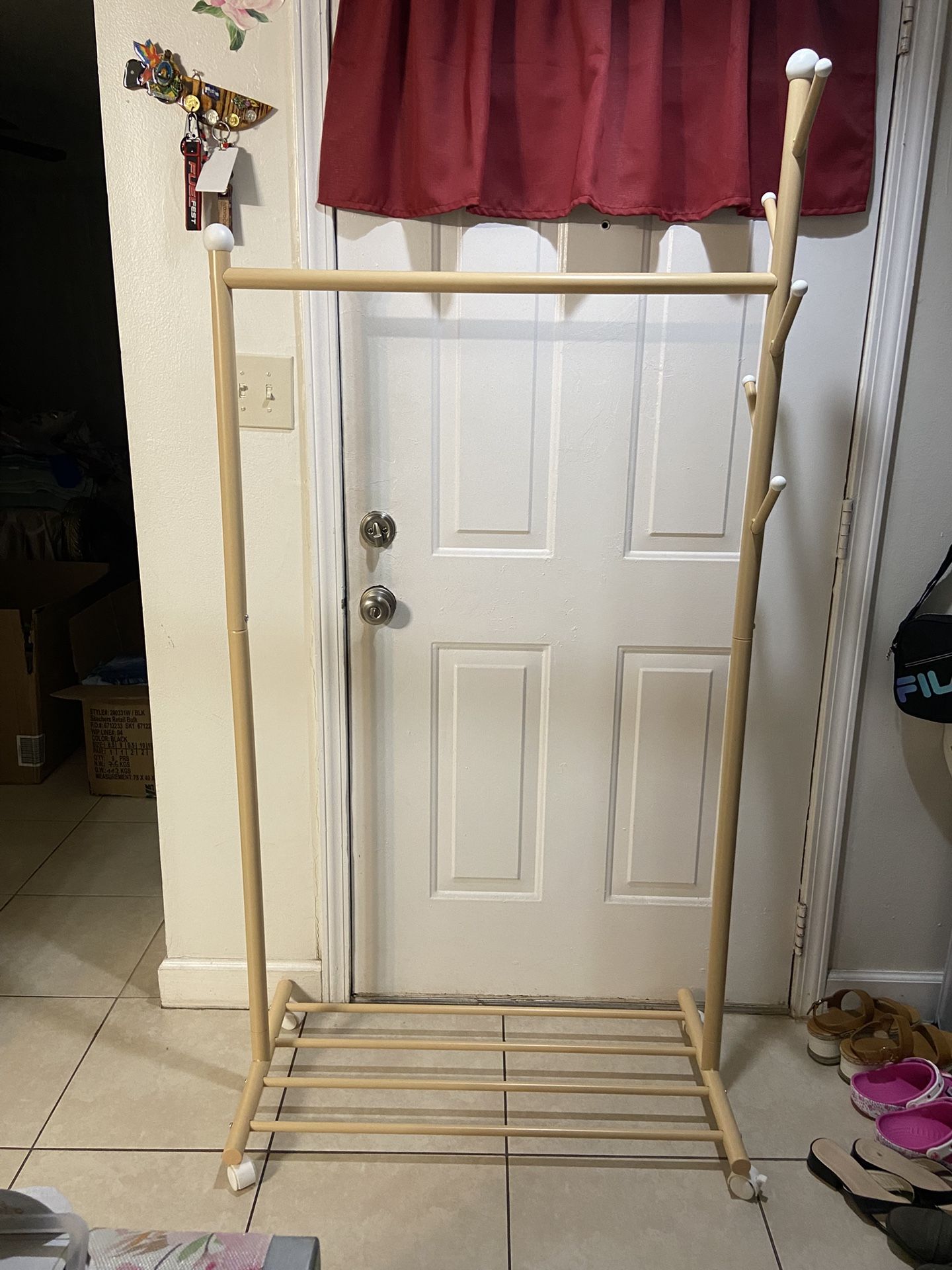 JZM 3-in-1 Clothes Hanging Rack, Rolling Garment Rack