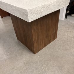Modern stone top pedestal side table