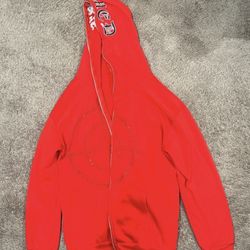 Y2K Red Zip Up Hoodie 
