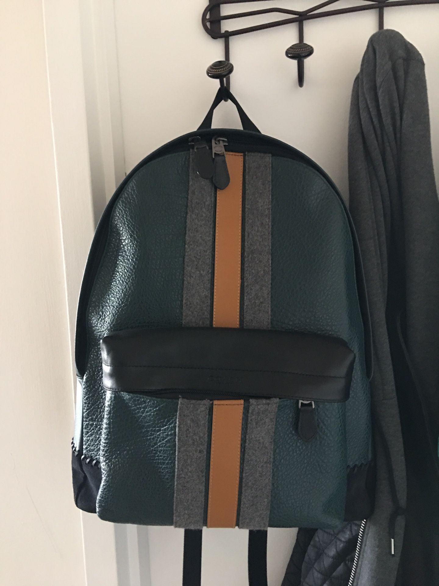 Coach Varsity Leather - Charles Backpack - Forest Green