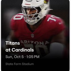 Titans vs Cardinals - Front Row, 2nd Row & 3rd Row Available 