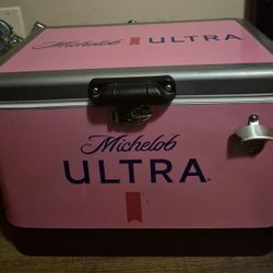 Michelob Ultra Pink Cooler With Bottle Opener