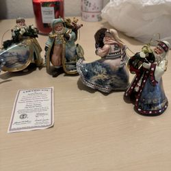 Thomas Kincaid Santa Ornaments (6)