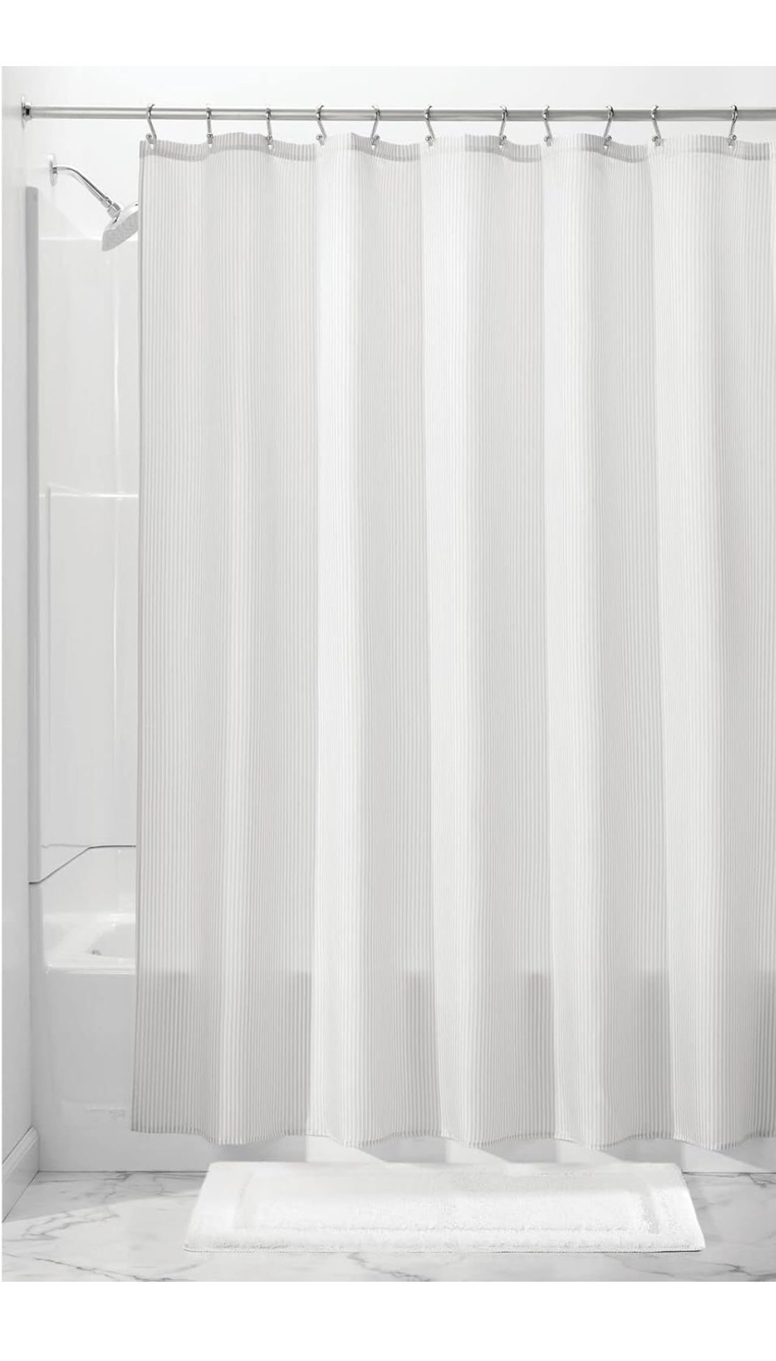 mDesign White Shower Curtain 72”x72” – Excellent Condition (No Hooks)