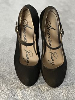 American Rag black Maryjane wedges 8.5