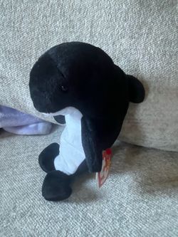 Ty Beanie Baby Waves The Orca W/ Echo Dolphin Tags Errors.