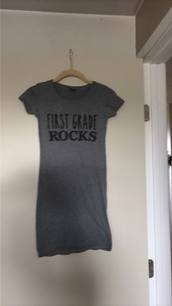 First Grade Rocks Gray T-Shirt Dress