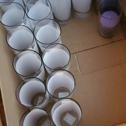 Glass Hurricanes/Large Votives - 14 Total (Wedding Decor)