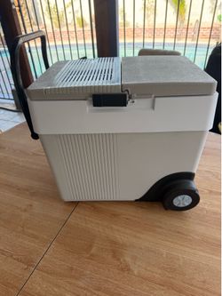 Camping refrigerator 12 volt plugs into your cigarette lighter