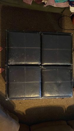 Black Faux Leather Storage Ottoman