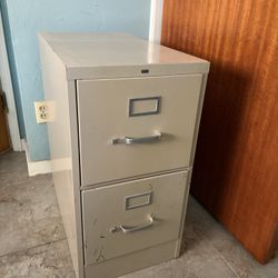 2-Drawer Tan Filing Cabinet - compact, functional, slightly more exciting than it sounds
