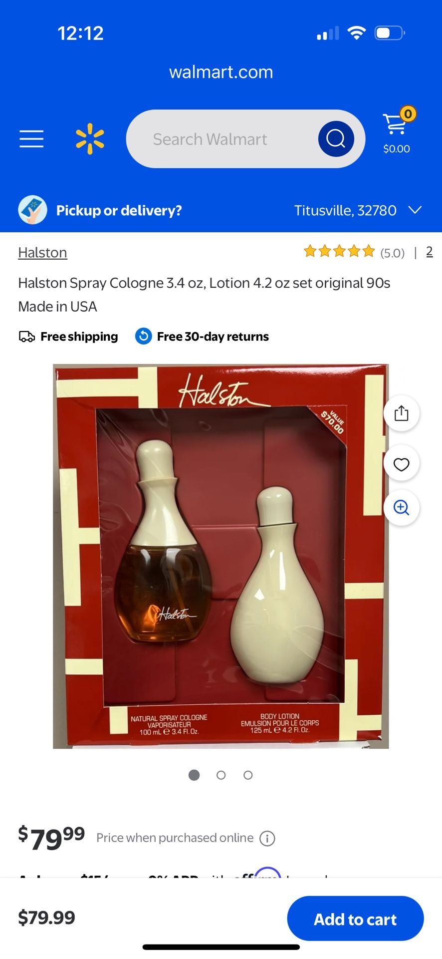 Halston Cologne And Body Cream