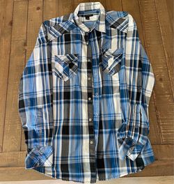Mens INC Plaid Dress Shirt Men Size Large