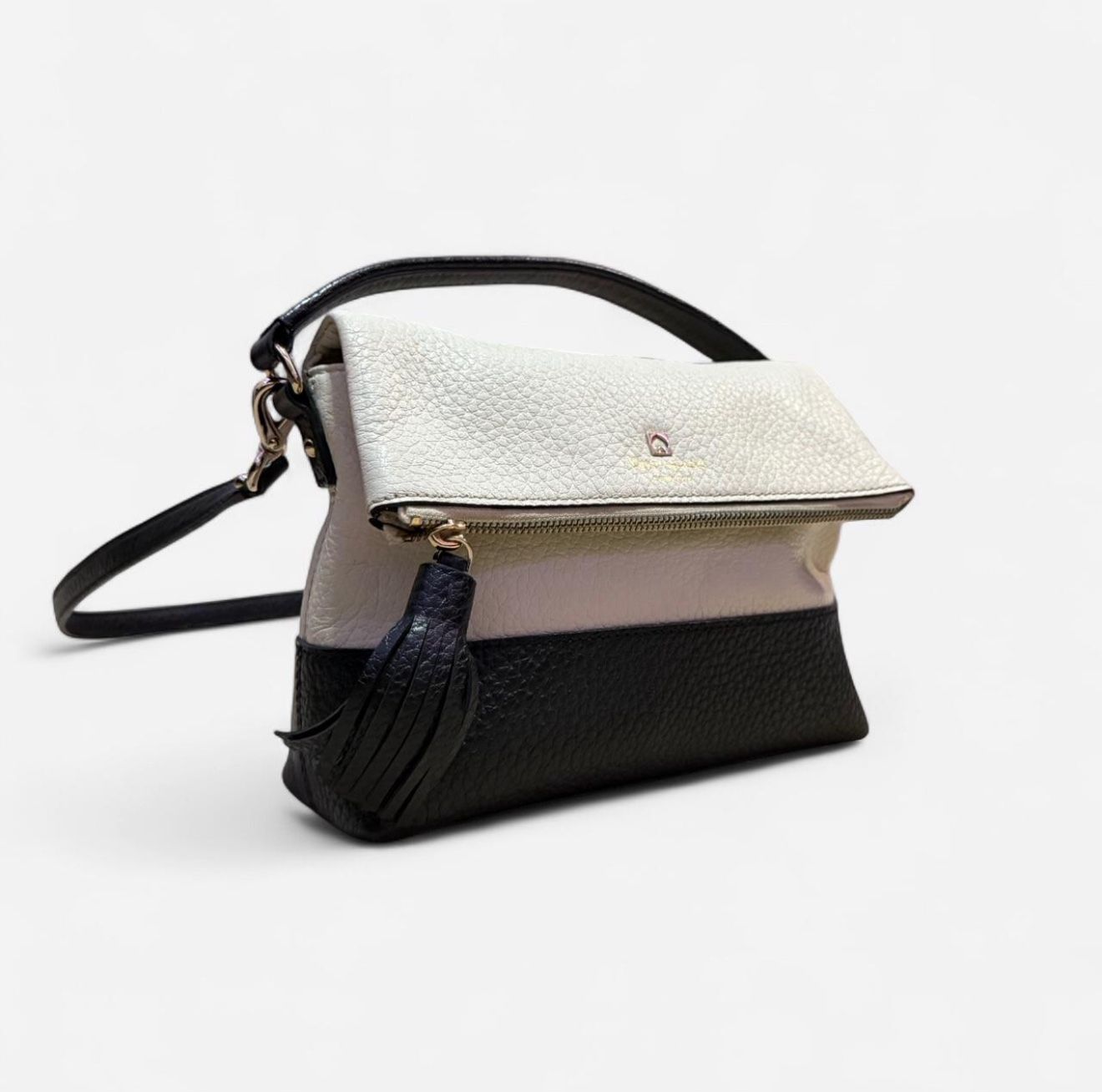 Kate Spade vintage  Southport Avenue Maria Black Cream Leather Satchel Bag NWT