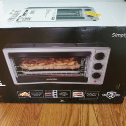 Proctor Silex Simply-Crisp Air Fryer Toaster Oven Combo with 4 Functions Including Convection, Bake & Broil, Fits 6 Slices or 12” Pizza, Auto Shutoff