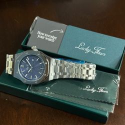NEW Lucky Fours Oceanus Blue 40mm Watch W/ Box
