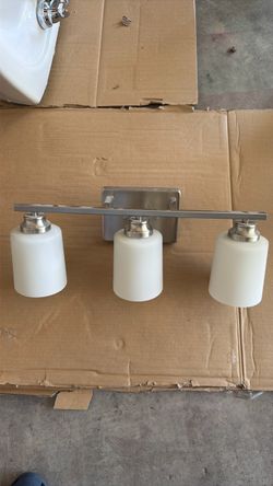 3-Light Brushed Nickel Vanity Light Bar