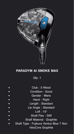Callaway Paradym AI Smoke Max Wood | 3 Wood