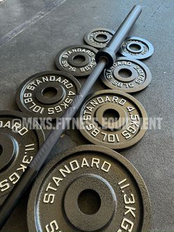 NEW CAST IRON PLATES SET WITH BAR