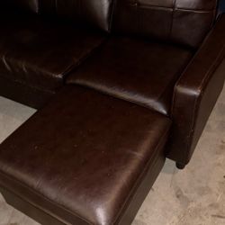 Brown Leather Couch With Ottoman . Easy Garage Loading 