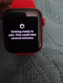 Apple Watch with Red Sport Band